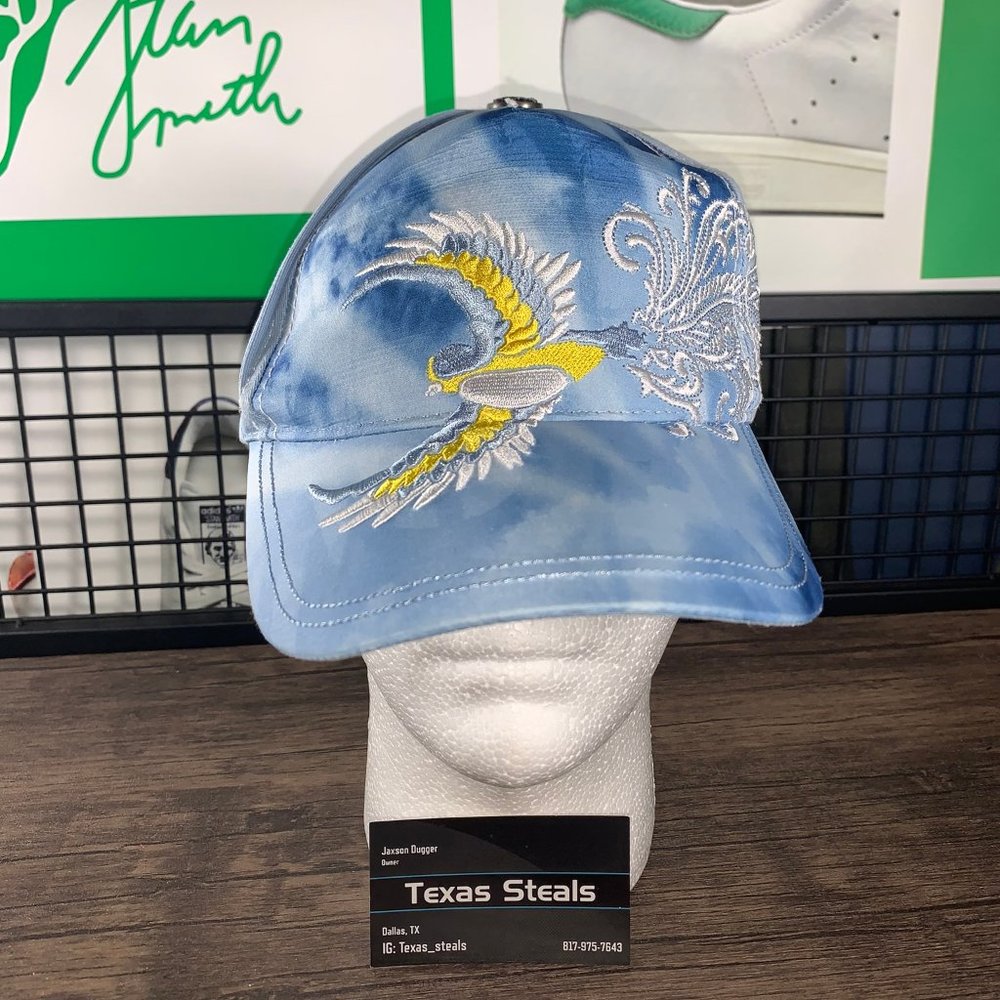 Women's Blue Bird White Yellow Hat